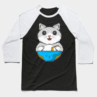 Noodle-Loving Kitty: Cat-Inspired Noodle Bowl Set Baseball T-Shirt